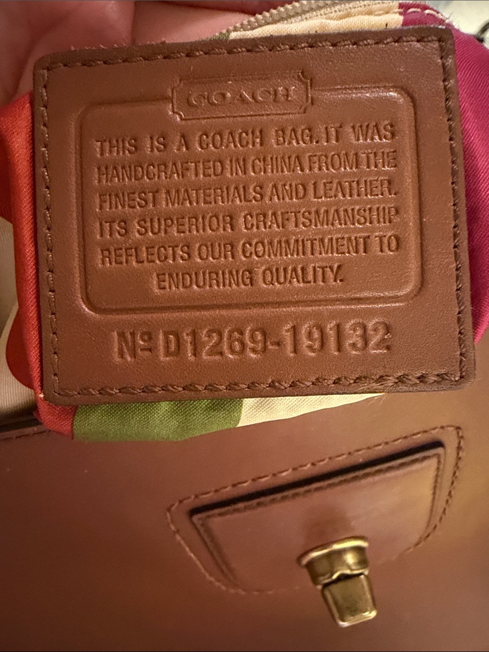 Coach Vintage Leather Satchel in Cognac Brown with Brass Hardware - Picture 6 of 7